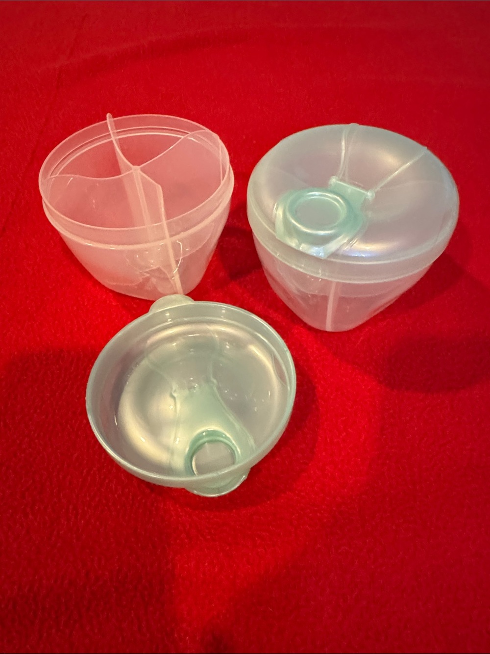 2 Nuby Baby Formula Dispensers Pastel Teal Color